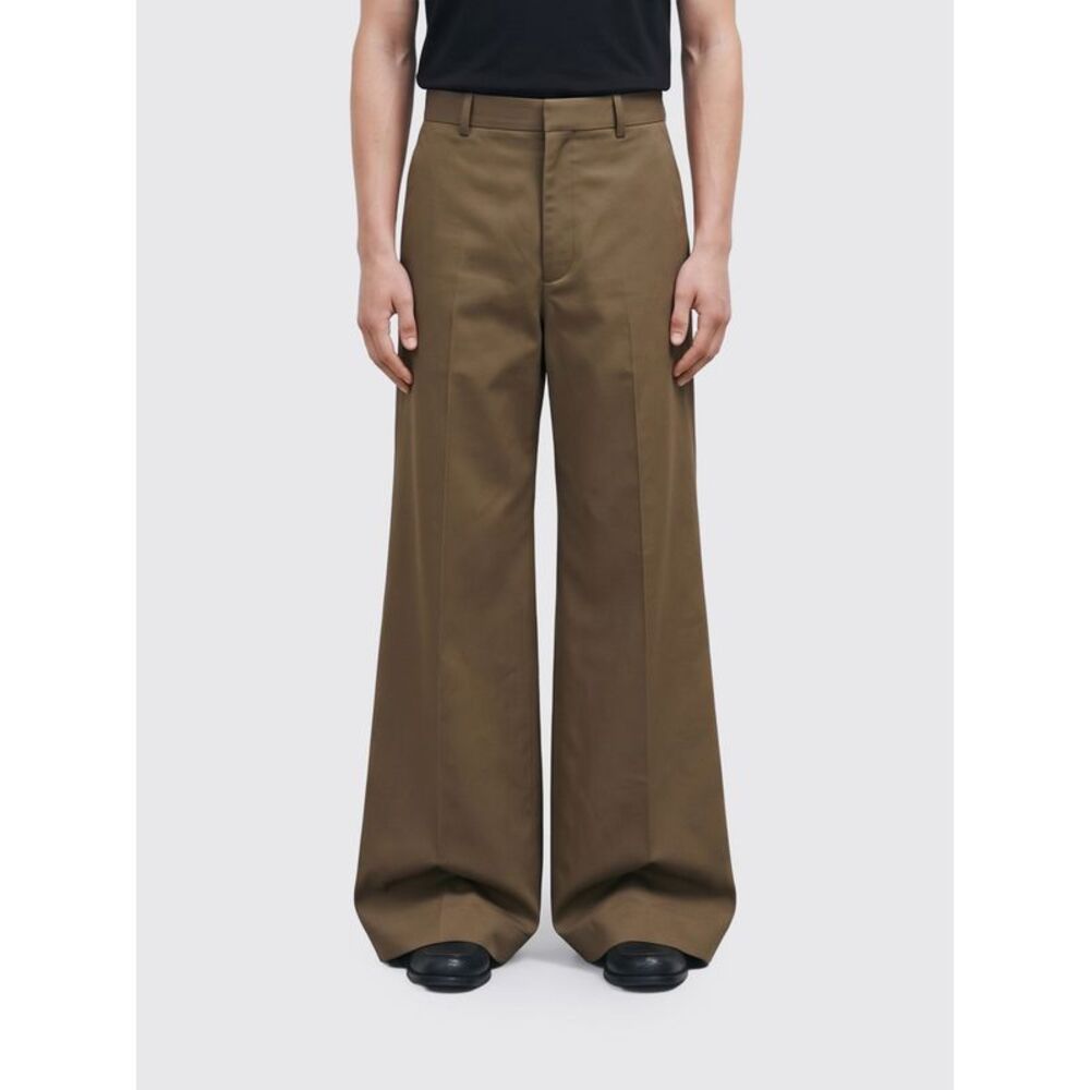 Balenciaga Men Balenciaga Wide-Leg Cotton Chino Trousers With A Mid-Rise Waist